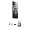 MARSİLYAN™- iPhone 12 Kılıf Zirve Çizgi Prime - Siyah Bilvis 5in1 5D Magic Hayalet Cam Ekran Koruyucu + Rainbow Kamera Lens Koruma Cam - YL
