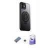 MARSİLYAN™- iPhone 12 Kılıf Zirve Çizgi Prime - Siyah Bilvis 5in1 5D Magic Hayalet Cam Ekran Koruyucu + Shine Kamera Lens Koruma Cam - SABE