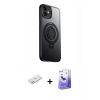 MARSİLYAN™- iPhone 12 Kılıf Zirve Çizgi Prime - Siyah Bilvis 5in1 5D Magic Hayalet Cam Ekran Koruyucu + Renkli Kamera Lens Koruma Cam - YL