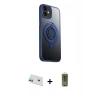 MARSİLYAN™- iPhone 12 Kılıf Zirve Çizgi Prime - Siyah Joko Magic 5D Hayalet Cam + Rainbow Kamera Lens Koruma Cam - YL
