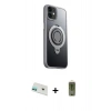 MARSİLYAN™- iPhone 12 Kılıf Zirve Çizgi Prime - Siyah Joko Magic 5D Hayalet Cam + Rainbow Kamera Lens Koruma Cam - YL