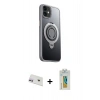 MARSİLYAN™- iPhone 12 Kılıf Zirve Çizgi Prime - Siyah Polymer Nano Ekran Koruyucu + Rainbow Kamera Lens Koruma Cam - MR