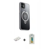MARSİLYAN™- iPhone 12 Kılıf Zirve Çizgi Prime - Siyah Polymer Nano Ekran Koruyucu + Renkli Kamera Lens Koruma Cam - PE
