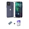MARSİLYAN™- iPhone 12 Kılıf Zirve Doku - Siyah Bilvis 5in1 3D Magic Cam Ekran Koruyucu + Metal Kamera Lens Koruma Cam - GD