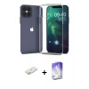 MARSİLYAN™- iPhone 12 Kılıf Zirve Doku - Siyah Bilvis 5in1 3D Magic Cam Ekran Koruyucu + Renkli Kamera Lens Koruma Cam - TU
