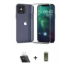 MARSİLYAN™- iPhone 12 Kılıf Zirve Doku - Siyah Joko Magic 5D Hayalet Cam + Kamera Lens Koruma Cam - SF