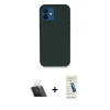 MARSİLYAN™- iPhone 12 Kılıf Zirve Modern Özel Seri - Şeffaf Pasifik Cam Ekran Koruyucu + Kamera Lens Koruma Cam - SF