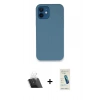 MARSİLYAN™- iPhone 12 Kılıf Zirve Modern Özel Seri - Şeffaf Pasifik Cam Ekran Koruyucu + Kamera Lens Koruma Cam - SF