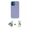 MARSİLYAN™- iPhone 12 Kılıf Zirve Modern Özel Seri - Şeffaf Pasifik Cam Ekran Koruyucu + Kırmızı Raze Metal Kamera Lens