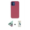 MARSİLYAN™- iPhone 12 Kılıf Zirve Modern Özel Seri - Şeffaf Pasifik Cam Ekran Koruyucu + Kırmızı Raze Metal Kamera Lens