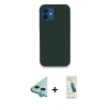 MARSİLYAN™- iPhone 12 Kılıf Zirve Modern Özel Seri - Şeffaf Pasifik Cam Ekran Koruyucu + Raze Metal Kamera Lens - MI