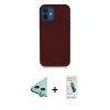 MARSİLYAN™- iPhone 12 Kılıf Zirve Modern Özel Seri - Şeffaf Pasifik Cam Ekran Koruyucu + Raze Metal Kamera Lens - MI