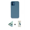 MARSİLYAN™- iPhone 12 Kılıf Zirve Modern Özel Seri - Şeffaf Pasifik Cam Ekran Koruyucu + Raze Metal Kamera Lens - MI