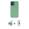 MARSİLYAN™- iPhone 12 Kılıf Zirve Modern Özel Seri - Şeffaf Pasifik Cam Ekran Koruyucu + Raze Metal Kamera Lens - MI
