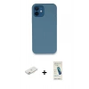 MARSİLYAN™- iPhone 12 Kılıf Zirve Modern Özel Seri - Şeffaf Pasifik Cam Ekran Koruyucu + Renkli Kamera Lens Koruma Cam - PE