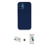 MARSİLYAN™- iPhone 12 Kılıf Zirve Modern Özel Seri - Şeffaf Pasifik Cam Ekran Koruyucu + Rainbow Kamera Lens Koruma Cam - YL