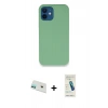 MARSİLYAN™- iPhone 12 Kılıf Zirve Modern Özel Seri - Şeffaf Pasifik Cam Ekran Koruyucu + Rainbow Kamera Lens Koruma Cam - YL