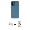 MARSİLYAN™- iPhone 12 Kılıf Zirve Modern Özel Seri - Şeffaf Pasifik Cam Ekran Koruyucu + Rainbow Kamera Lens Koruma Cam - YL