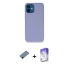 MARSİLYAN™- iPhone 12 Kılıf Zirve Modern Özel Seri - Siyah Bilvis 5in1 3D Magic Cam Ekran Koruyucu + Shine Kamera Lens Koruma Cam - GD