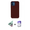 MARSİLYAN™- iPhone 12 Kılıf Zirve Modern Özel Seri - Siyah Bilvis 5in1 3D Magic Cam Ekran Koruyucu + Raze Metal Kamera Lens - KI