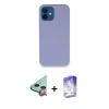 MARSİLYAN™- iPhone 12 Kılıf Zirve Modern Özel Seri - Siyah Bilvis 5in1 3D Magic Cam Ekran Koruyucu + Raze Metal Kamera Lens - KI