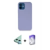 MARSİLYAN™- iPhone 12 Kılıf Zirve Modern Özel Seri - Siyah Bilvis 5in1 3D Magic Cam Ekran Koruyucu + Raze Metal Kamera Lens - MI