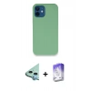 MARSİLYAN™- iPhone 12 Kılıf Zirve Modern Özel Seri - Siyah Bilvis 5in1 3D Magic Cam Ekran Koruyucu + Raze Metal Kamera Lens - MI