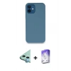 MARSİLYAN™- iPhone 12 Kılıf Zirve Modern Özel Seri - Siyah Bilvis 5in1 3D Magic Cam Ekran Koruyucu + Raze Metal Kamera Lens - MI