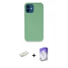 MARSİLYAN™- iPhone 12 Kılıf Zirve Modern Özel Seri - Siyah Bilvis 5in1 3D Magic Cam Ekran Koruyucu + Renkli Kamera Lens Koruma Cam - SI