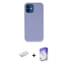 MARSİLYAN™- iPhone 12 Kılıf Zirve Modern Özel Seri - Siyah Bilvis 5in1 3D Magic Cam Ekran Koruyucu + Renkli Kamera Lens Koruma Cam - YL