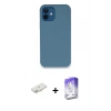 MARSİLYAN™- iPhone 12 Kılıf Zirve Modern Özel Seri - Siyah Bilvis 5in1 3D Magic Cam Ekran Koruyucu + Renkli Kamera Lens Koruma Cam - YL
