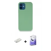 MARSİLYAN™- iPhone 12 Kılıf Zirve Modern Özel Seri - Siyah Bilvis 5in1 5D Magic Hayalet Cam Ekran Koruyucu + Renkli Kamera Lens Koruma Cam - SI