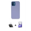 MARSİLYAN™- iPhone 12 Kılıf Zirve Modern Özel Seri - Siyah Bilvis 5in1 5D Magic Hayalet Cam Ekran Koruyucu + Kamera Lens Koruma Cam - SF