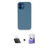 MARSİLYAN™- iPhone 12 Kılıf Zirve Modern Özel Seri - Siyah Bilvis 5in1 5D Magic Hayalet Cam Ekran Koruyucu + Kamera Lens Koruma Cam - SF