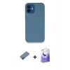 MARSİLYAN™- iPhone 12 Kılıf Zirve Modern Özel Seri - Siyah Bilvis 5in1 5D Magic Hayalet Cam Ekran Koruyucu + Shine Kamera Lens Koruma Cam - GD