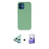 MARSİLYAN™- iPhone 12 Kılıf Zirve Modern Özel Seri - Siyah Bilvis 5in1 5D Magic Hayalet Cam Ekran Koruyucu + Raze Metal Kamera Lens - MI