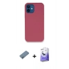MARSİLYAN™- iPhone 12 Kılıf Zirve Modern Özel Seri - Siyah Bilvis 5in1 5D Magic Hayalet Cam Ekran Koruyucu + Shine Kamera Lens Koruma Cam - MI