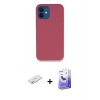MARSİLYAN™- iPhone 12 Kılıf Zirve Modern Özel Seri - Siyah Bilvis 5in1 5D Magic Hayalet Cam Ekran Koruyucu + Renkli Kamera Lens Koruma Cam - SI