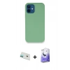 MARSİLYAN™- iPhone 12 Kılıf Zirve Modern Özel Seri - Siyah Bilvis 5in1 5D Magic Hayalet Cam Ekran Koruyucu + Rainbow Kamera Lens Koruma Cam - YL