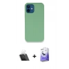 MARSİLYAN™- iPhone 12 Kılıf Zirve Modern Özel Seri - Siyah Bilvis 5in1 5D Magic Hayalet Cam Ekran Koruyucu + Kamera Lens Koruma Cam - SF