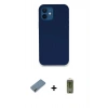 MARSİLYAN™- iPhone 12 Kılıf Zirve Modern Özel Seri - Siyah Joko Magic 5D Hayalet Cam + Metal Kamera Lens Koruma Cam - AKYL