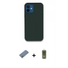 MARSİLYAN™- iPhone 12 Kılıf Zirve Modern Özel Seri - Siyah Joko Magic 5D Hayalet Cam + Shine Kamera Lens Koruma Cam - GS