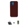 MARSİLYAN™- iPhone 12 Kılıf Zirve Modern Özel Seri - Siyah Joko Magic 5D Hayalet Cam + Kamera Lens Koruma Cam - SF