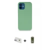 MARSİLYAN™- iPhone 12 Kılıf Zirve Modern Özel Seri - Siyah Joko Magic 5D Hayalet Cam + Rainbow Kamera Lens Koruma Cam - MR