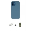 MARSİLYAN™- iPhone 12 Kılıf Zirve Modern Özel Seri - Siyah Joko Magic 5D Hayalet Cam + Renkli Kamera Lens Koruma Cam - PE