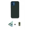 MARSİLYAN™- iPhone 12 Kılıf Zirve Modern Özel Seri - Siyah Joko Magic 5D Hayalet Cam + Raze Metal Kamera Lens - MI
