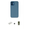 MARSİLYAN™- iPhone 12 Kılıf Zirve Modern Özel Seri - Siyah Joko Magic 5D Hayalet Cam + Renkli Kamera Lens Koruma Cam - YL
