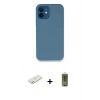 MARSİLYAN™- iPhone 12 Kılıf Zirve Modern Özel Seri - Siyah Joko Magic 5D Hayalet Cam + Renkli Kamera Lens Koruma Cam - TU