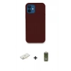 MARSİLYAN™- iPhone 12 Kılıf Zirve Modern Özel Seri - Siyah Joko Magic 5D Hayalet Cam + Renkli Kamera Lens Koruma Cam - SI