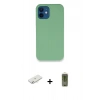 MARSİLYAN™- iPhone 12 Kılıf Zirve Modern Özel Seri - Siyah Joko Magic 5D Hayalet Cam + Renkli Kamera Lens Koruma Cam - SI